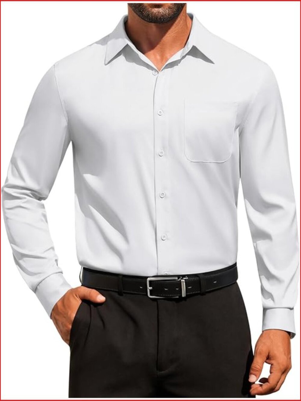 Long Sleeve Button Down Shirt Wrinkle Free Business Formal